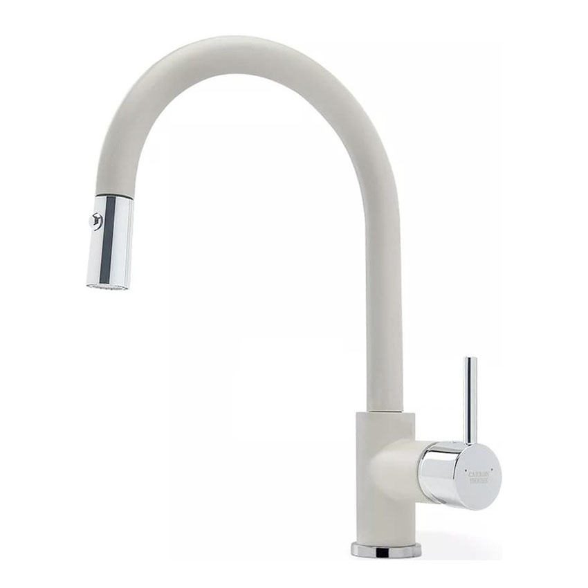 Armando Vicario Fluo Μπαταρία Κουζίνας Superwhite Με Περιστρεφόμενο Ρουξούνι Με Συρόμενο Ντους 18780-1301-0