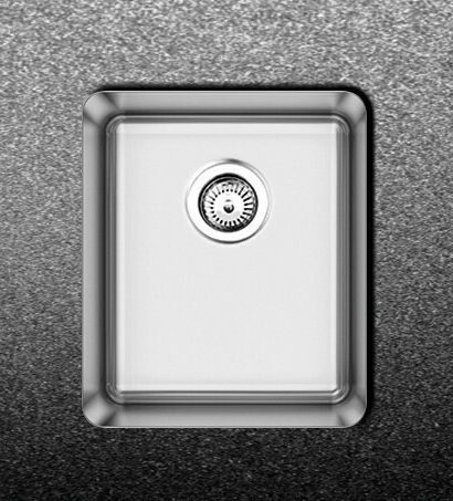 Fortinox Squadro Υποκαθήμενος Αθόρυβος Νεροχύτης Με 1 Γούρνα Από Ανοξείδωτο Χάλυβα AISI 304 (44x44)cm Λείος 28040-110-0