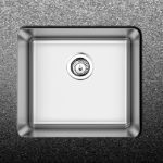 Fortinox Squadro Υποκαθήμενος Αθόρυβος Νεροχύτης Με 1 Γούρνα Από Ανοξείδωτο Χάλυβα AISI 304 (49x44)cm Λείος 28045-110-0