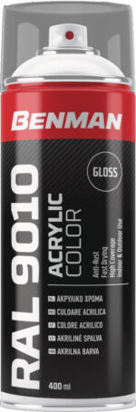 Benman Spray/Σπρέι Βαφής Ακρυλικό Λευκό Gloss RAL9010 400ml 28527