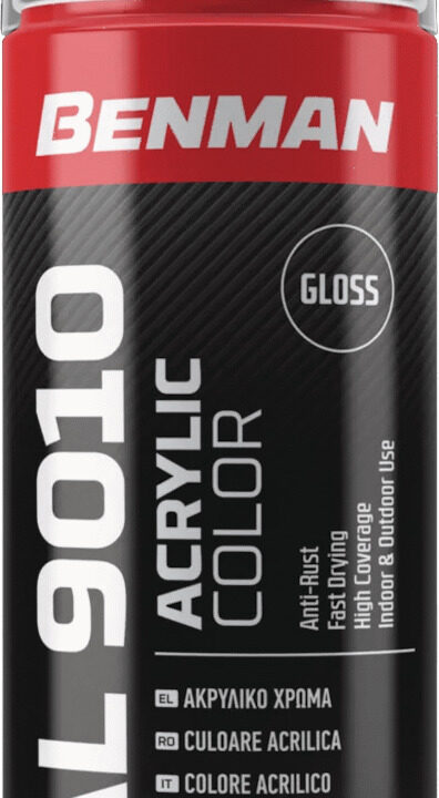 Benman Spray/Σπρέι Βαφής Ακρυλικό Λευκό Gloss RAL9010 400ml 28527