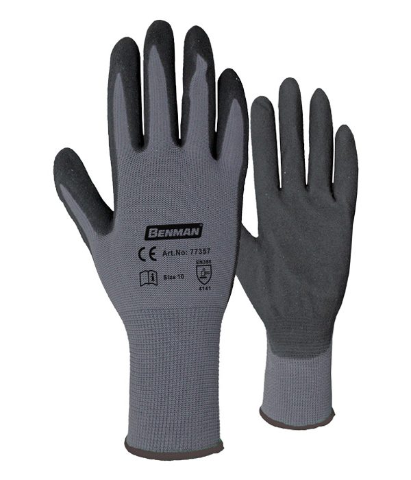 Γάντια Ναύλον Με Διπλή Επικάλυψη Νιτριλίου Benman-0