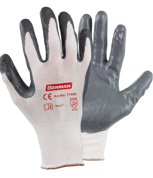 Γάντια Με Ναύλον Πλέξη Νιτριλίου Benman-0