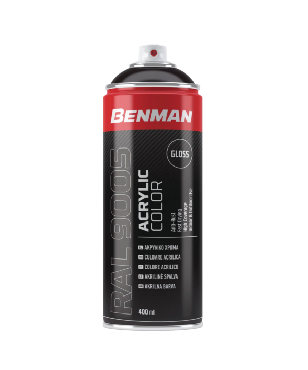 Benman Spray/Σπρέι Βαφής Ακρυλικό Μαύρο Gloss RAL9005 400ml 28526