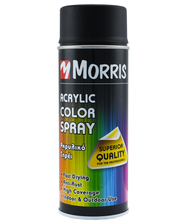 Morris Spray/Σπρέι Βαφής Ακρυλικό Μαύρο Mat RAL9005 400ml 28528-0