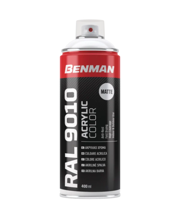 Benman Spray/Σπρέι Βαφής Ακρυλικό Λευκό Mat RAL9010 400ml 28529