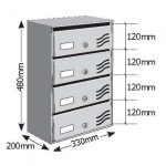 Γραμματοκιβώτιο Πολυκατοικίας 406 Φλωρεντία Ασημί-1511