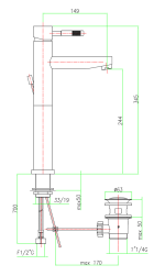 Fiore Xenon Μπαταρία Νιπτήρος Ψηλή 44CR5272-5438