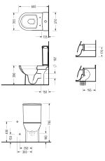 SEREL Vela Rimless Λεκάνη 60cm Πίσω/Κατωστόμια Κομπλέ Με Κάλυμμα Βακελίτη Slim Soft Close Αποσπώμενο 674600SC-300-17468