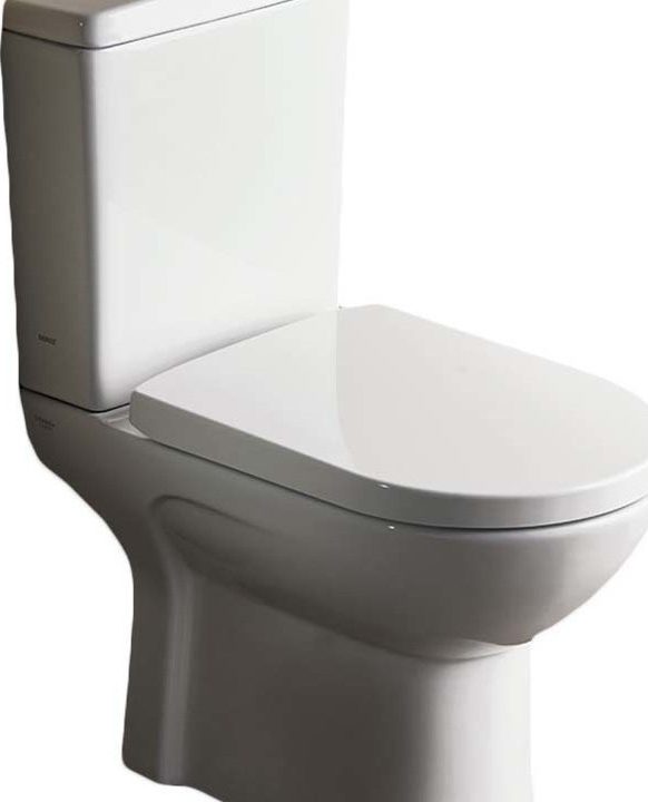 SEREL Vela Rimless Λεκάνη 60cm Πίσω/Κατωστόμια Κομπλέ Με Κάλυμμα Βακελίτη Απλό 674600-300-0