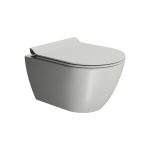 GSI Pura Swirl Λεκάνη Κρεμαστή Cenere Με Κάλυμμα Βακελίτη Αποσπώμενο Slim Soft Close 881600SC-450-0