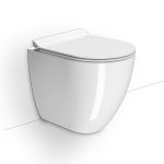 GSI Pura Swirl Back To Wall Λεκάνη 50cm Πίσω/Κατωστόμια Με Λευκό Κάλυμμα Βακελίτη Αποσπώμενο Slim Soft Close 882000SC-300-0