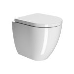 GSI Pura Swirl Back To Wall Λεκάνη 50cm Πίσω/Κατωστόμια Με Λευκό Κάλυμμα Βακελίτη Αποσπώμενο Soft Close 882000C-300-0