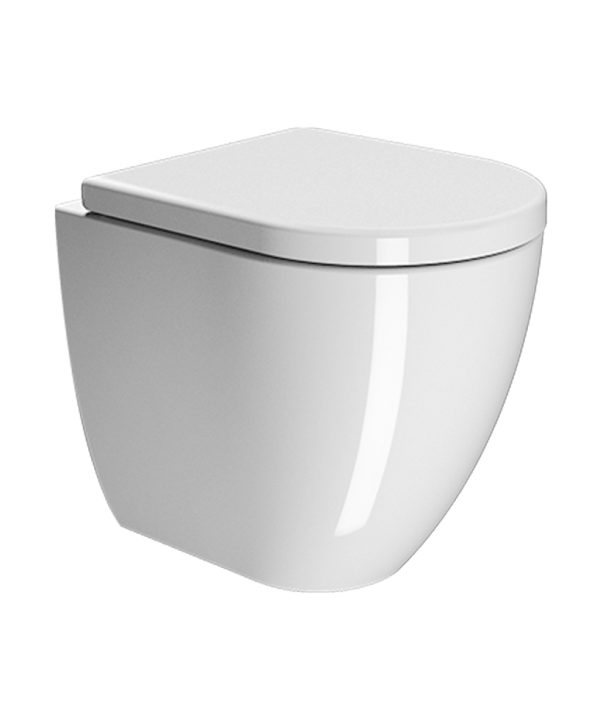 GSI Pura Swirl Back To Wall Λεκάνη 50cm Πίσω/Κατωστόμια Με Λευκό Κάλυμμα Βακελίτη Αποσπώμενο Soft Close 882000C-300-0