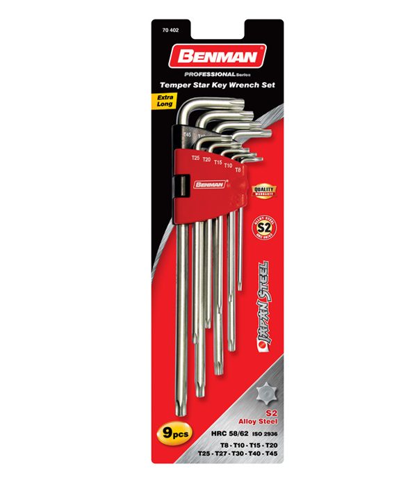 Σετ Torx Κλεiδιών Με Τρύπα Benman Extra Long 70402-0