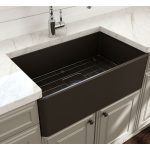 Bocchi Νεροχύτης Πορσελάνης Επικαθήμενος Με 1 Γούρνα (76x46)cm Brown Matt 1138-551-18449