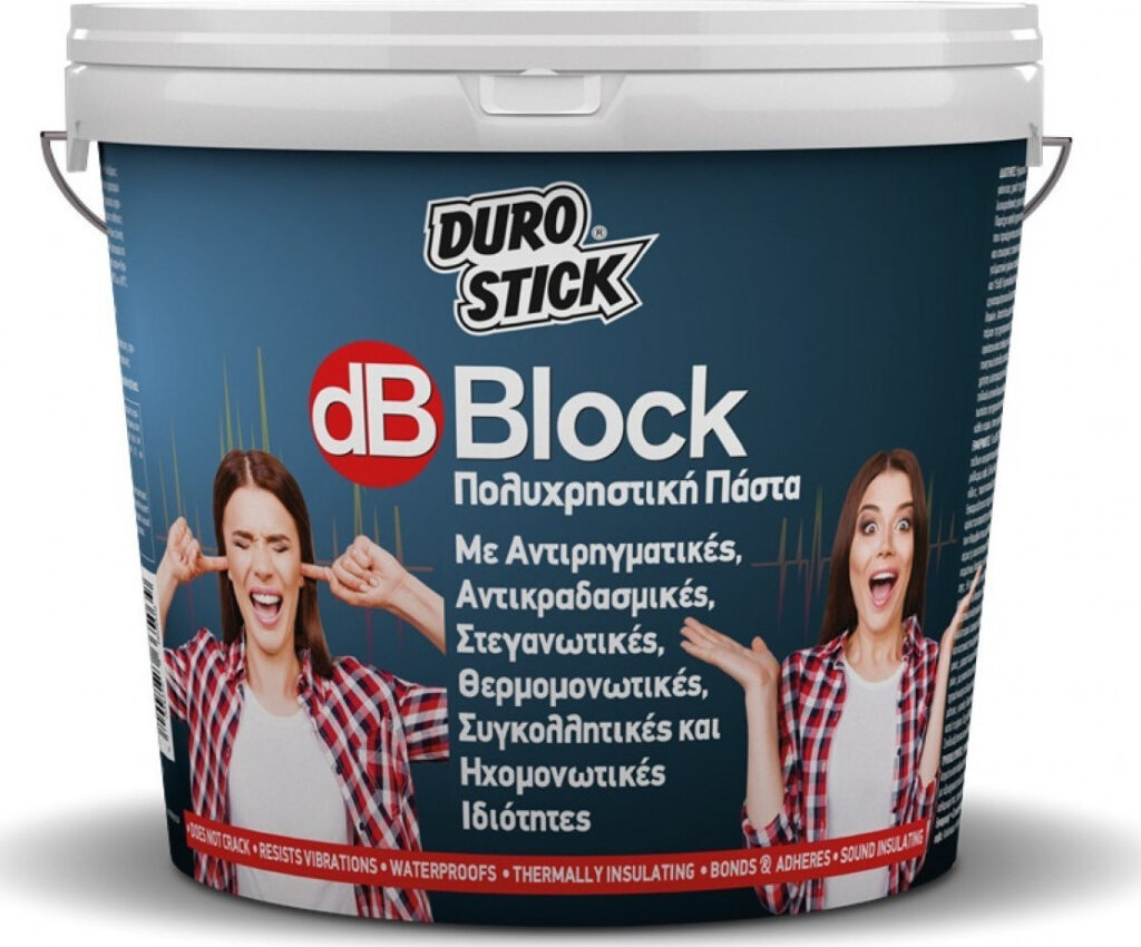 Durostick DB Block Ηχομονωτικό - Αντικραδασμικό Σε Μορφή Πάστας, Με Στεγανοποιητικές Και Θερμομονωτικές Ιδιότητες 3kg ΝΤΒΒΛΟΚ03-0