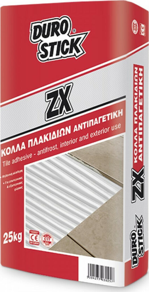 Durostick ZX Αντιπαγετική Κόλλα Πλακιδίων Γκρι 25Kg-0