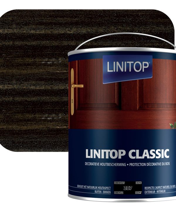 Linitop Διακοσμητικό Προστατευτικό Βερνίκι Εμποτισμού Για Ξύλο 1lt Έβενος Σατινέ-0