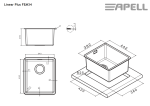 Apell Linear Plus Υποκαθήμενος Αθόρυβος Ανοξείδωτος Νεροχύτης (37,6x43,6)cm Λείος FEM34-110-18106