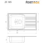 Fortinox Valley Ένθετος Αθόρυβος Νεροχύτης Με 1 Γούρνα Από Ανοξείδωτο Χάλυβα (86x50)cm Σαγρέ 25185-112-18403