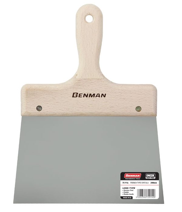 Σπάτουλα Φαρδιά Benman Ξύλινη Λαβή Μακριά Λάμα 240mm 70916-0