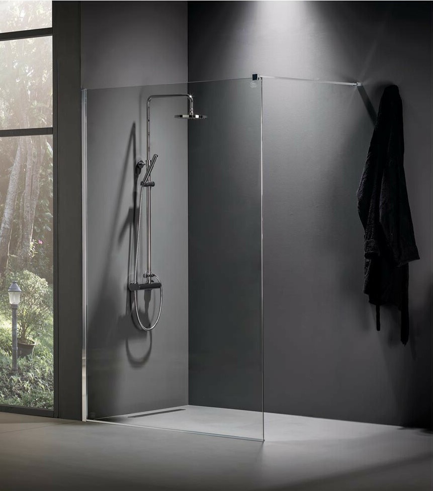 DEVON Iwis Walk-In Διαχωριστικό Ντουζιέρας Chrome (117-119)cm x h200cm Με Βραχίονα Στήριξης 100cm IW120C-100-0