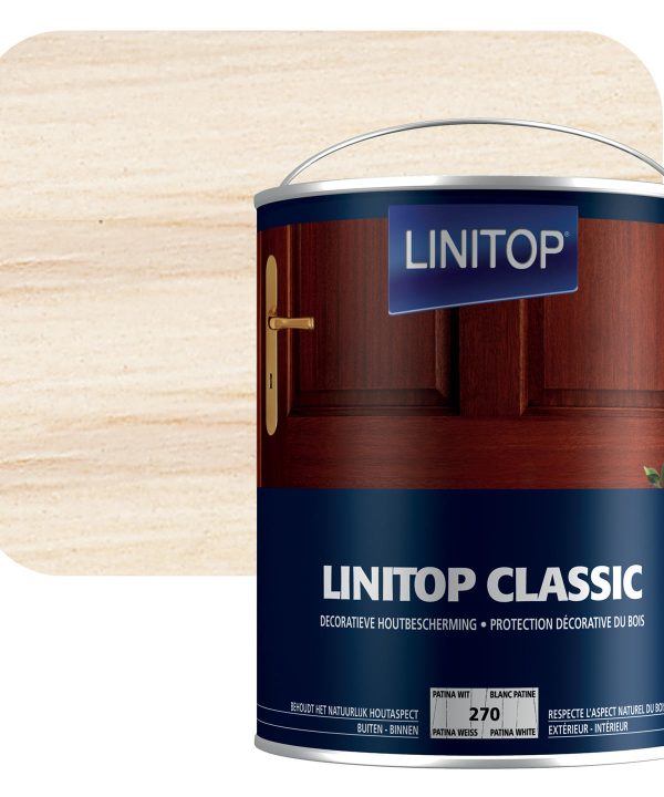 Linitop Διακοσμητικό Προστατευτικό Βερνίκι Εμποτισμού Για Ξύλο 1lt Λευκή Πατίνα Σατινέ-0
