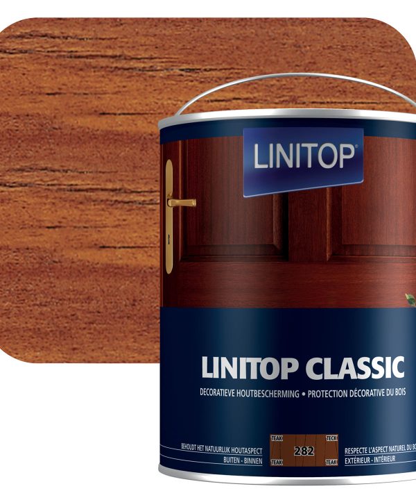 Linitop Διακοσμητικό Προστατευτικό Βερνίκι Εμποτισμού Για Ξύλο 1lt Τικ Σατινέ-0