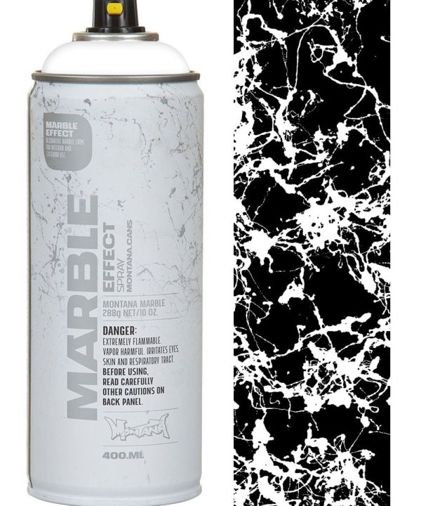 Montana Black Artist Spray Paint White Marble Effect 400ml-0