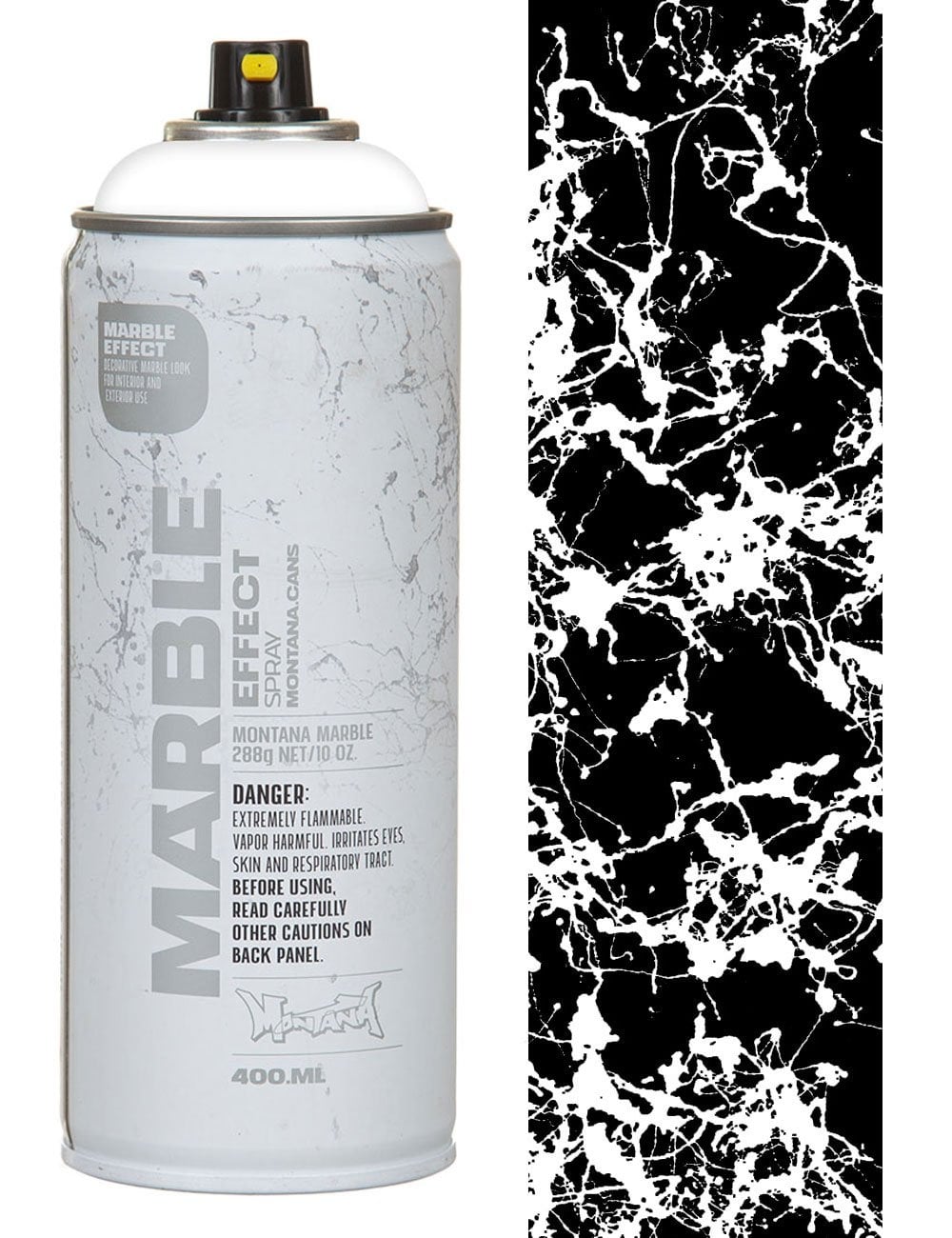 Montana Black Artist Spray Paint White Marble Effect 400ml-0