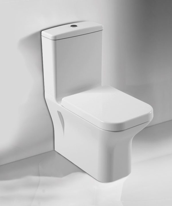 SEREL Nita Square Back To Wall Λεκάνη 63cm Πίσω/Κατωστόμια Κομπλέ Με Κάλυμμα Βακελίτη Αποσπώμενο Απλό ΝΤ1200-300-0