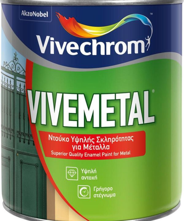 Ντουκόχρωμα Μετάλλων Vivemetal 750ml Σατινέ Άσπρο Vivechrom-0