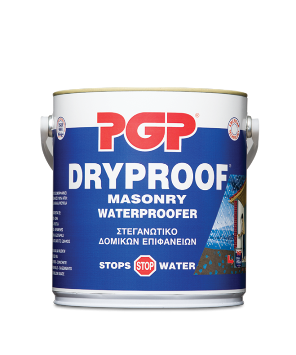 PGP Dryproof Masonry Waterproofer Μονωτικό Στεγανωτικό Ταρατσών Δεξαμενών Πόσιμου νερού 10Lt Λευκό-0