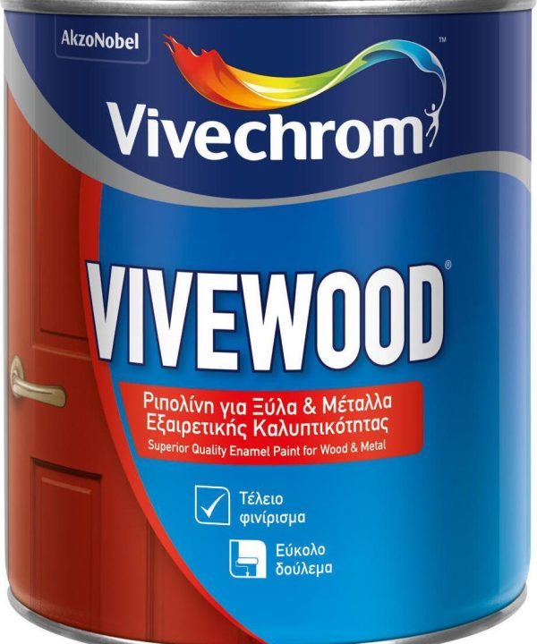 Ριπολίνη Vivewood 750ml Λευκή Γυαλιστερή Vivechrom-0
