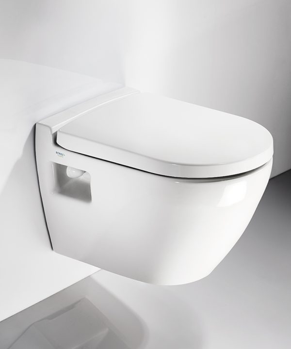 SEREL Smart Rimless Κρεμαστή Λεκάνη 52cm Με Κάλυμμα Βακελίτη Απλό SM2600-300-0