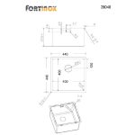 Fortinox Squadro Υποκαθήμενος Αθόρυβος Νεροχύτης Με 1 Γούρνα Από Ανοξείδωτο Χάλυβα AISI 304 (44x44)cm Λείος 28040-110-18266