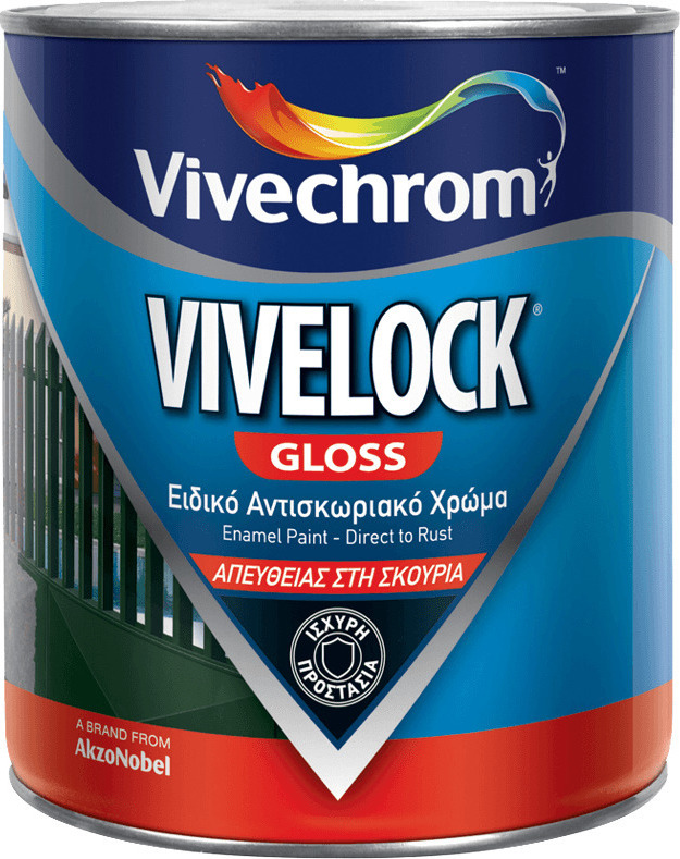 Vivechrom Αντισκωριακό Χρώμα Vivelock 2.5Lt Λευκό Γυαλιστερό-0