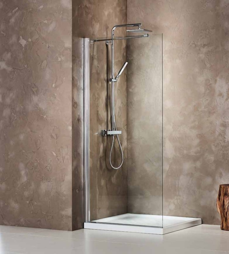 DEVON Iwis Walk-In Διαχωριστικό Ντουζιέρας Chrome (97-99)cm x h185cm Με Βραχίονα Στήριξης 100cm WD100C-100-0