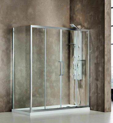 DEVON Primus Plus Slider 2+2 Καμπίνα Ντουζιέρας Chrome (177-181)cm x h195cm Με 2 Σταθερά και 2 Συρόμενα Φύλλα-0