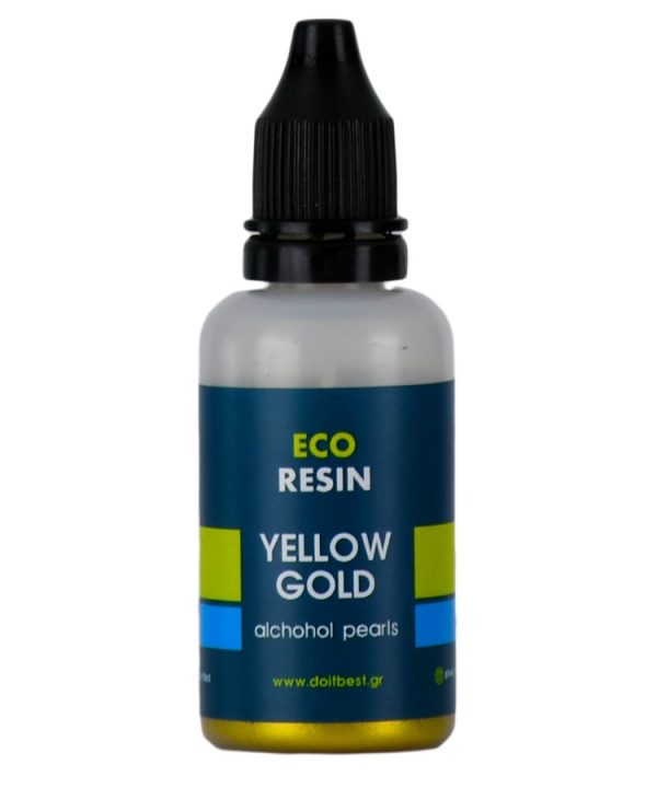 Eco Resin Yellow Gold Χρωστική Για Υγρό Γυαλί Πέρλα Οινοπνεύματος 25ml-0