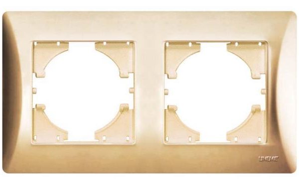 Πλαίσιο Διπλό Οριζόντιο Lineme Χρυσό Ματ 50-00122-9-0