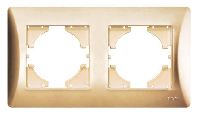 Πλαίσιο Διπλό Οριζόντιο Lineme Χρυσό Ματ 50-00122-9-0