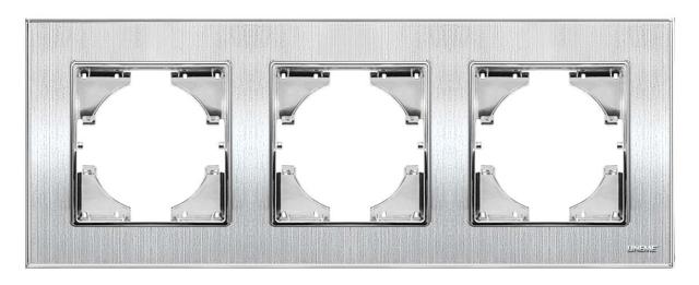 Πλαίσιο Τριπλό Οριζόντιο Lineme Ασημί Μεταλλικό 50-00123-18-0