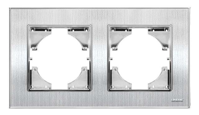 Πλαίσιο Διπλό Οριζόντιο Lineme Ασημί Μεταλλικό 50-00122-18-0