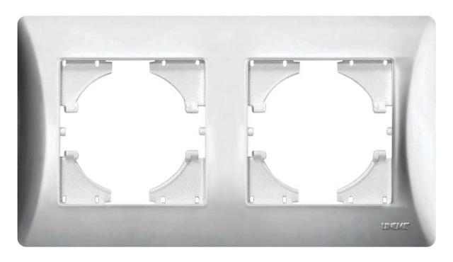 Πλαίσιο Διπλό Οριζόντιο Lineme Ασημί Ματ 50-00122-5-0