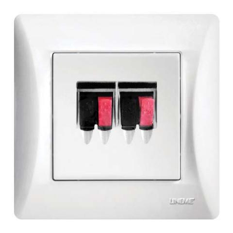 Πρίζα Ηχείων Διπλή Lineme Λευκό 50-00135-1-0