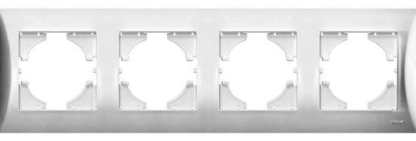 Πλαίσιο Τετραπλό Οριζόντιο Lineme Ασημί Ματ 50-00124-5-0
