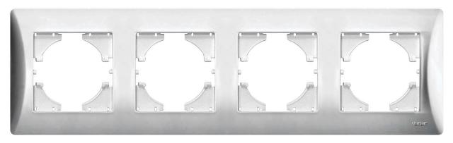 Πλαίσιο Τετραπλό Οριζόντιο Lineme Ασημί Ματ 50-00124-5-0