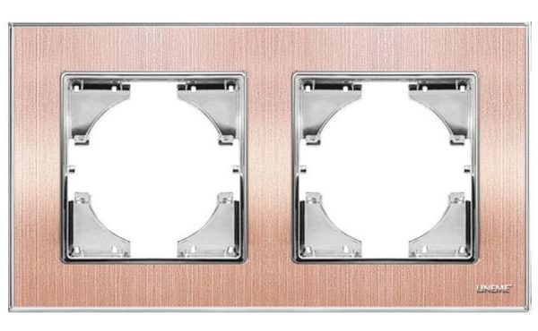 Πλαίσιο Διπλό Οριζόντιο Lineme Σαμπανιζέ Μεταλλικό 50-00122-25-0